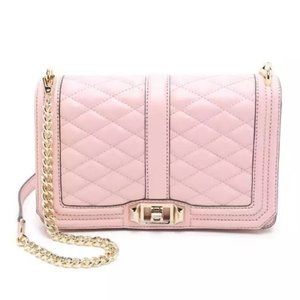 Rebecca Minkoff Quilted Love Cross Body Bag in Pale Pink
